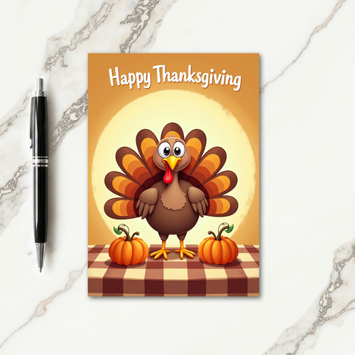 Happy Thanksgiving Feathered Friend Card thumbnail
