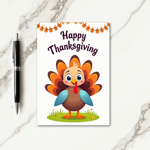 Happy Thanksgiving Festive Bird Card