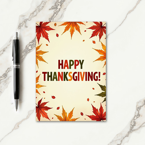 Happy Thanksgiving Festive Foliage Card thumbnail
