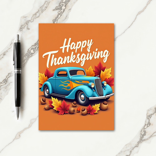 Happy Thanksgiving Flame Car Card thumbnail