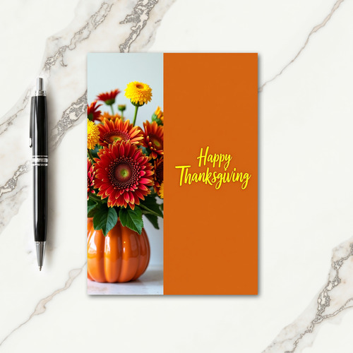 Happy Thanksgiving Floral Card
