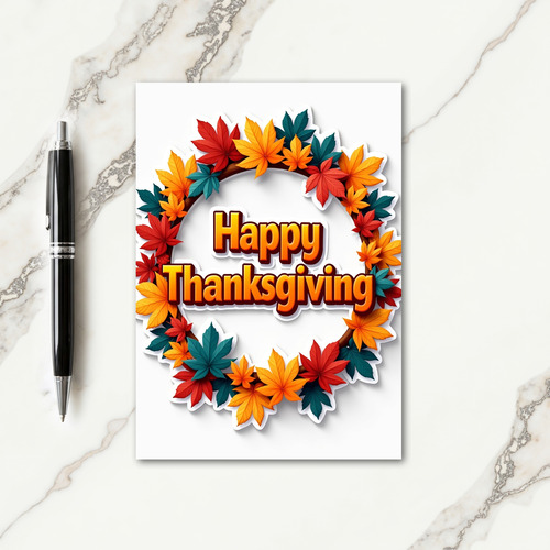 Happy Thanksgiving Garland Card