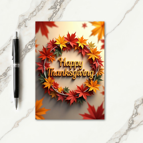 Happy Thanksgiving Gold Card