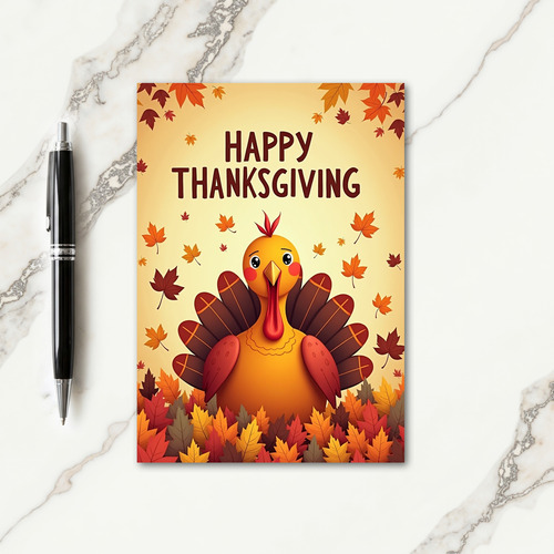 Happy Thanksgiving Golden Autumn Card thumbnail