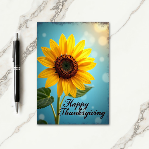 Happy Thanksgiving Golden Bloom Card