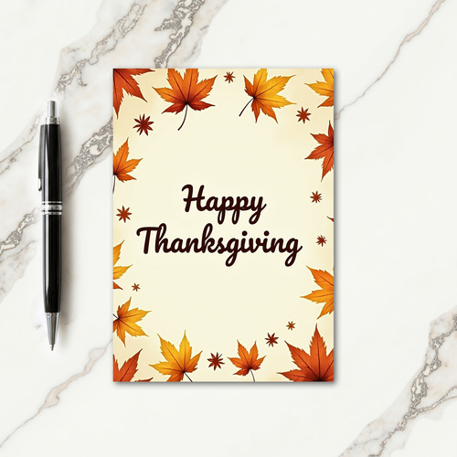 Happy Thanksgiving Golden Foliage Card thumbnail
