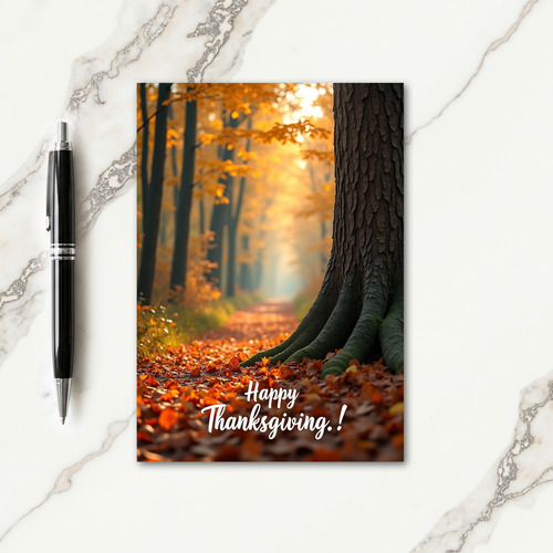 Happy Thanksgiving Golden Forest Card thumbnail