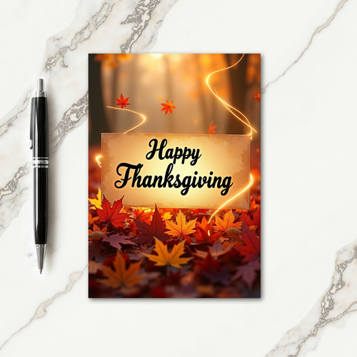 Happy Thanksgiving Golden Glow Card
