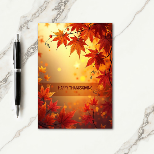 Happy Thanksgiving Golden Light Card