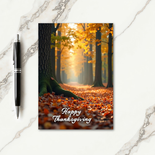 Happy Thanksgiving Golden Path Card