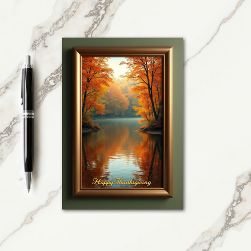 Happy Thanksgiving Golden Reflections Card