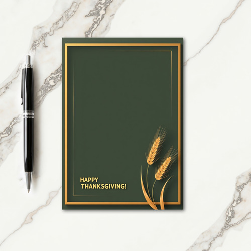 Happy Thanksgiving Golden Wheat Card
