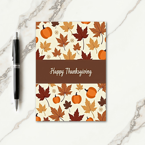 Happy Thanksgiving Gourd Pattern Card thumbnail