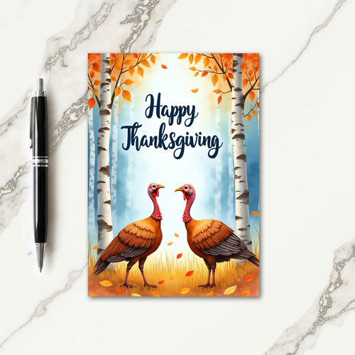 Happy Thanksgiving Grateful Birds Card thumbnail