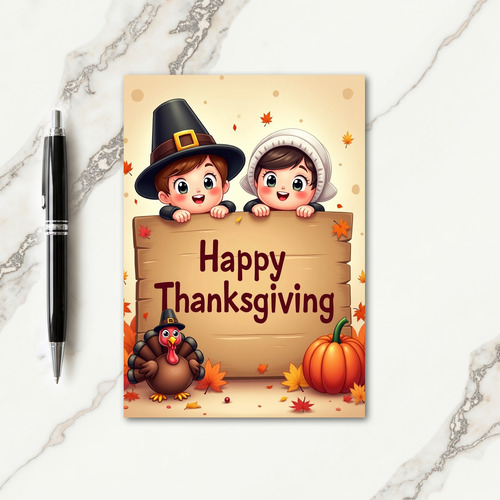 Happy Thanksgiving Kids Card