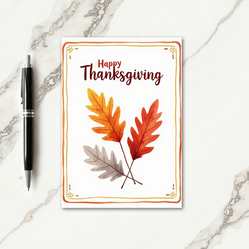 Happy Thanksgiving Leaves Card