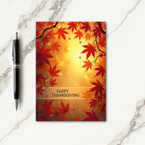 Happy Thanksgiving Maple Foliage Card thumbnail