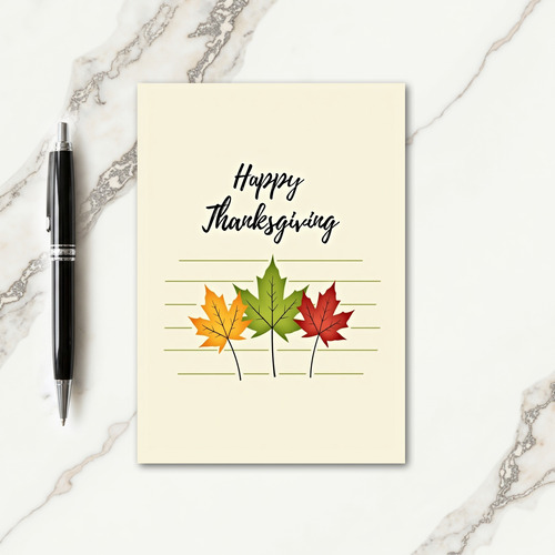 Happy Thanksgiving Maple Trio Card