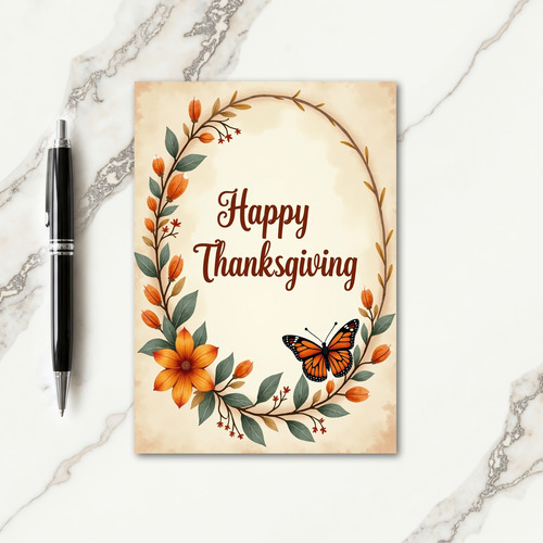 Happy Thanksgiving Monarch Card thumbnail
