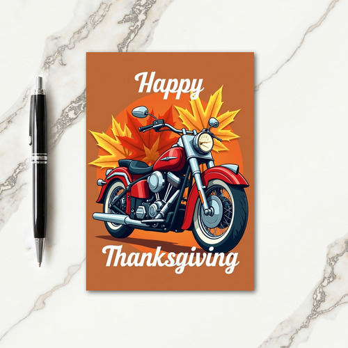 Happy Thanksgiving Motorcycle Card