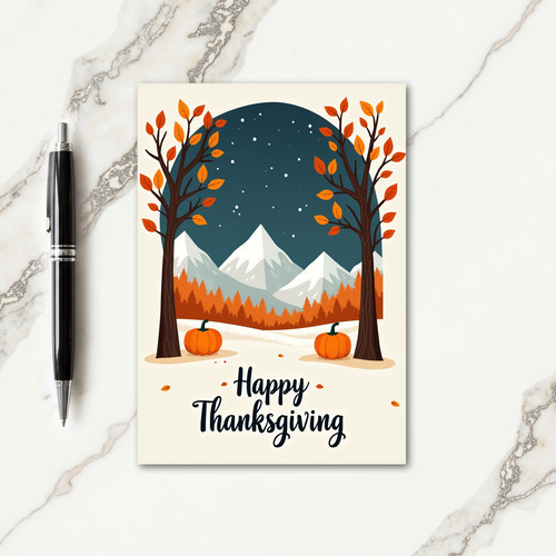 Happy Thanksgiving Mountain Card