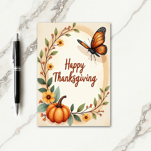 Happy Thanksgiving Orange Card