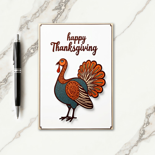 Happy Thanksgiving Ornamental Card