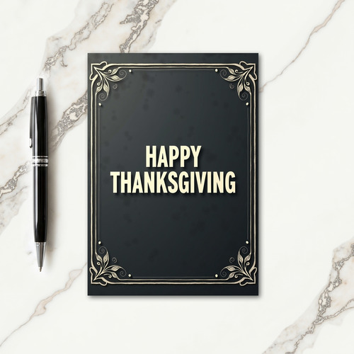 Happy Thanksgiving Ornate Card