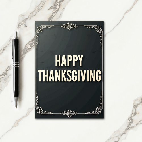 Happy Thanksgiving Ornate Frame Card thumbnail