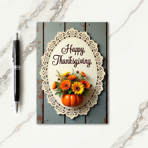 Happy Thanksgiving Oval Card