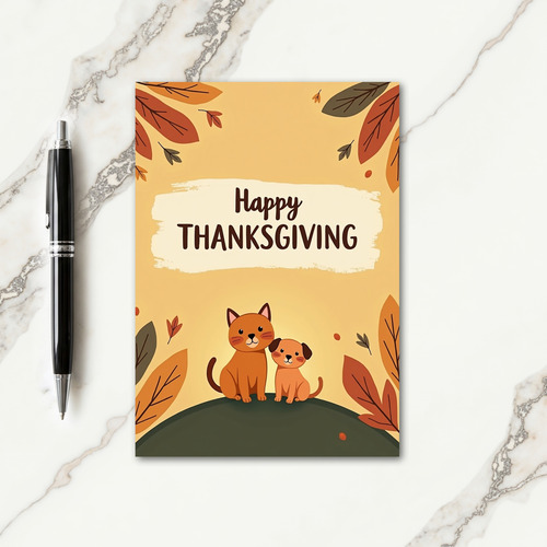 Happy Thanksgiving Pets Card