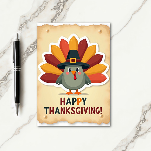 Happy Thanksgiving Pilgrim Card