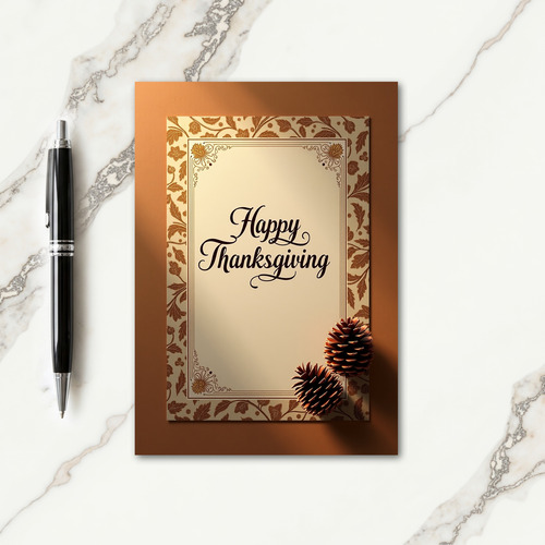 Happy Thanksgiving Pinecone Card