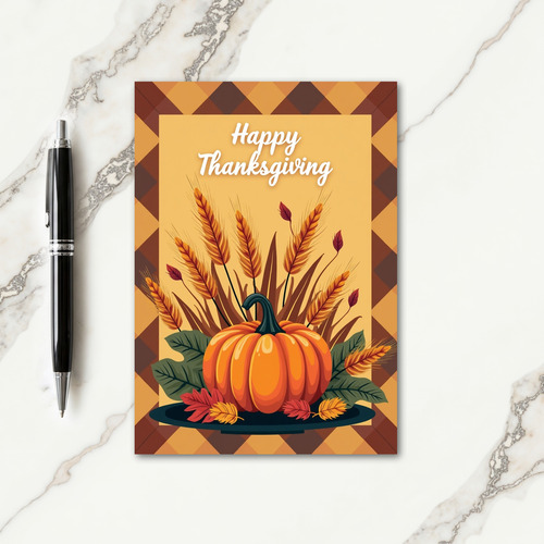 Happy Thanksgiving Plaid Card