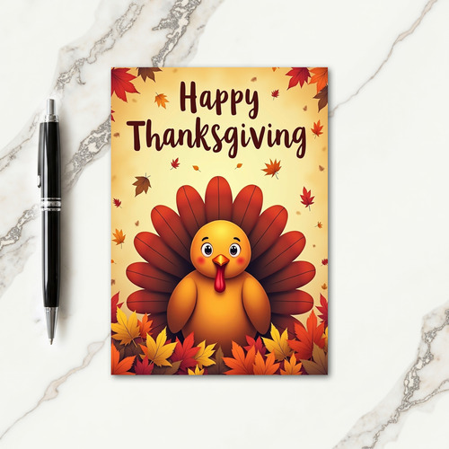Happy Thanksgiving Plump Bird Card thumbnail