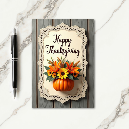 Happy Thanksgiving Pumpkin Card