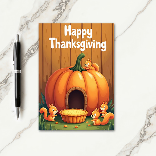 Happy Thanksgiving Pumpkin Home Card