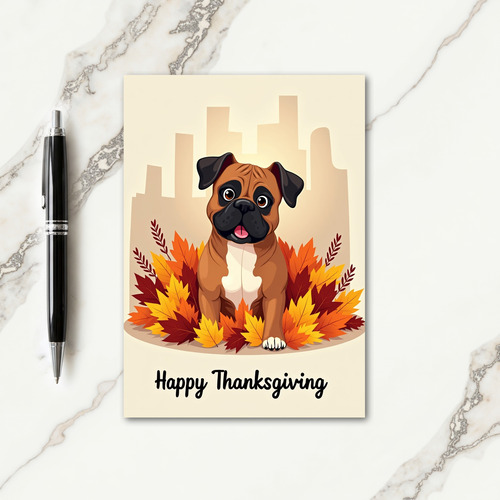 Happy Thanksgiving Puppy Card