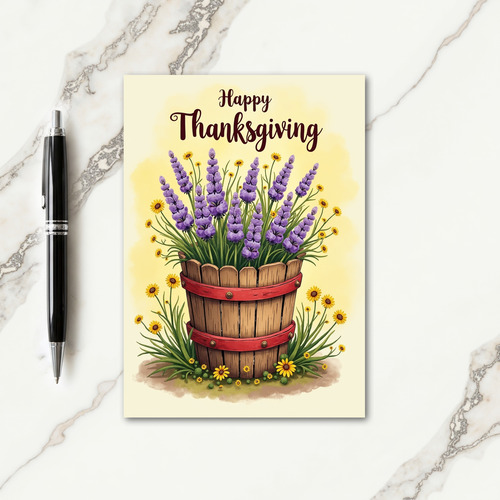 Happy Thanksgiving Purple Bloom Card