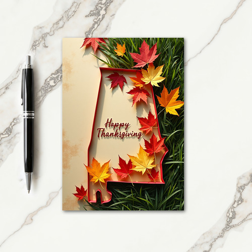 Happy Thanksgiving Red Foliage Card thumbnail