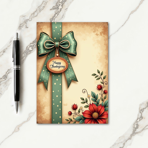 Happy Thanksgiving Ribbon Card
