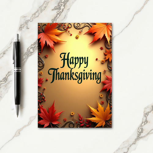 Happy Thanksgiving Rich Foliage Card