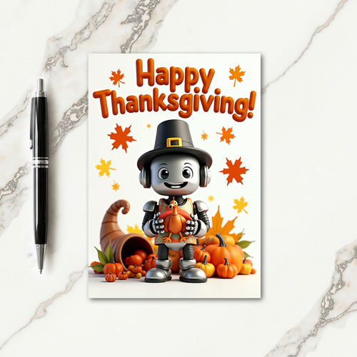 Happy Thanksgiving Robot Card