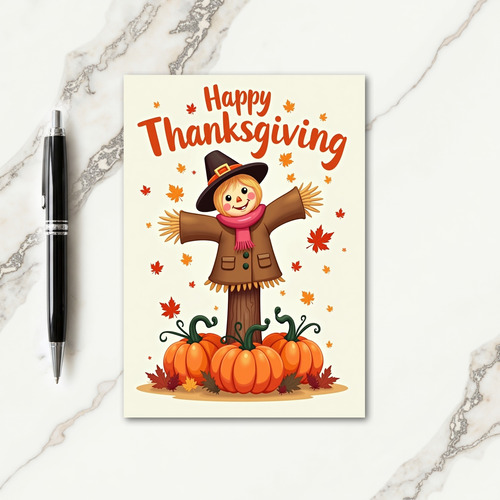 Happy Thanksgiving Scarecrow Card