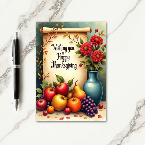 Happy Thanksgiving Scroll Card