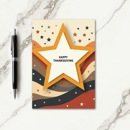 Happy Thanksgiving Star Card