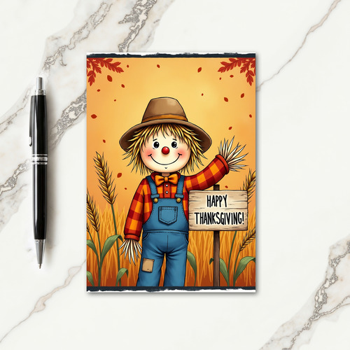 Happy Thanksgiving Straw Figure Card thumbnail