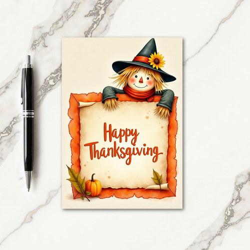 Happy Thanksgiving Straw Friend Card