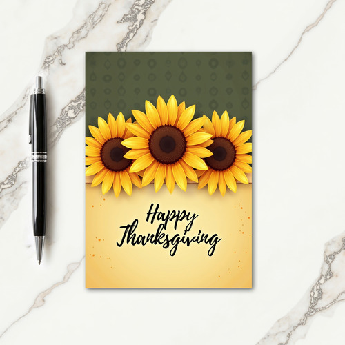 Happy Thanksgiving Sunflower Card