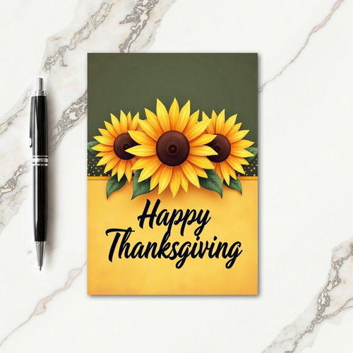 Happy Thanksgiving Sunflowers Card